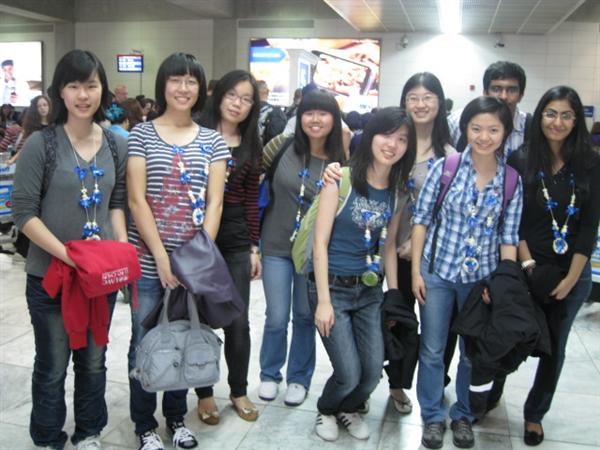 A warm reception at the airport in Manila