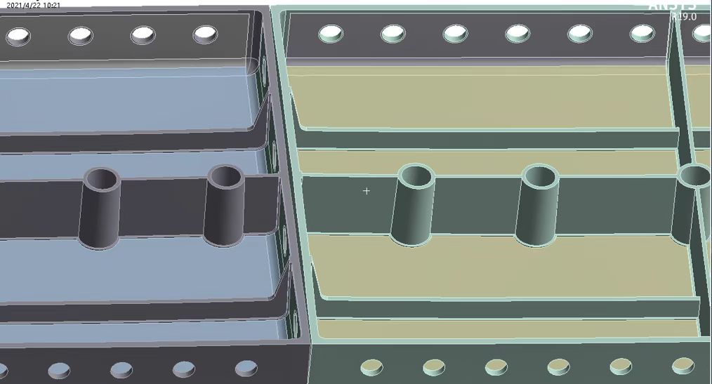 The fibre-reinforced composite as pictured has a structural strengthening feature that could enhance the mechanical properties and develop deformation resilience.