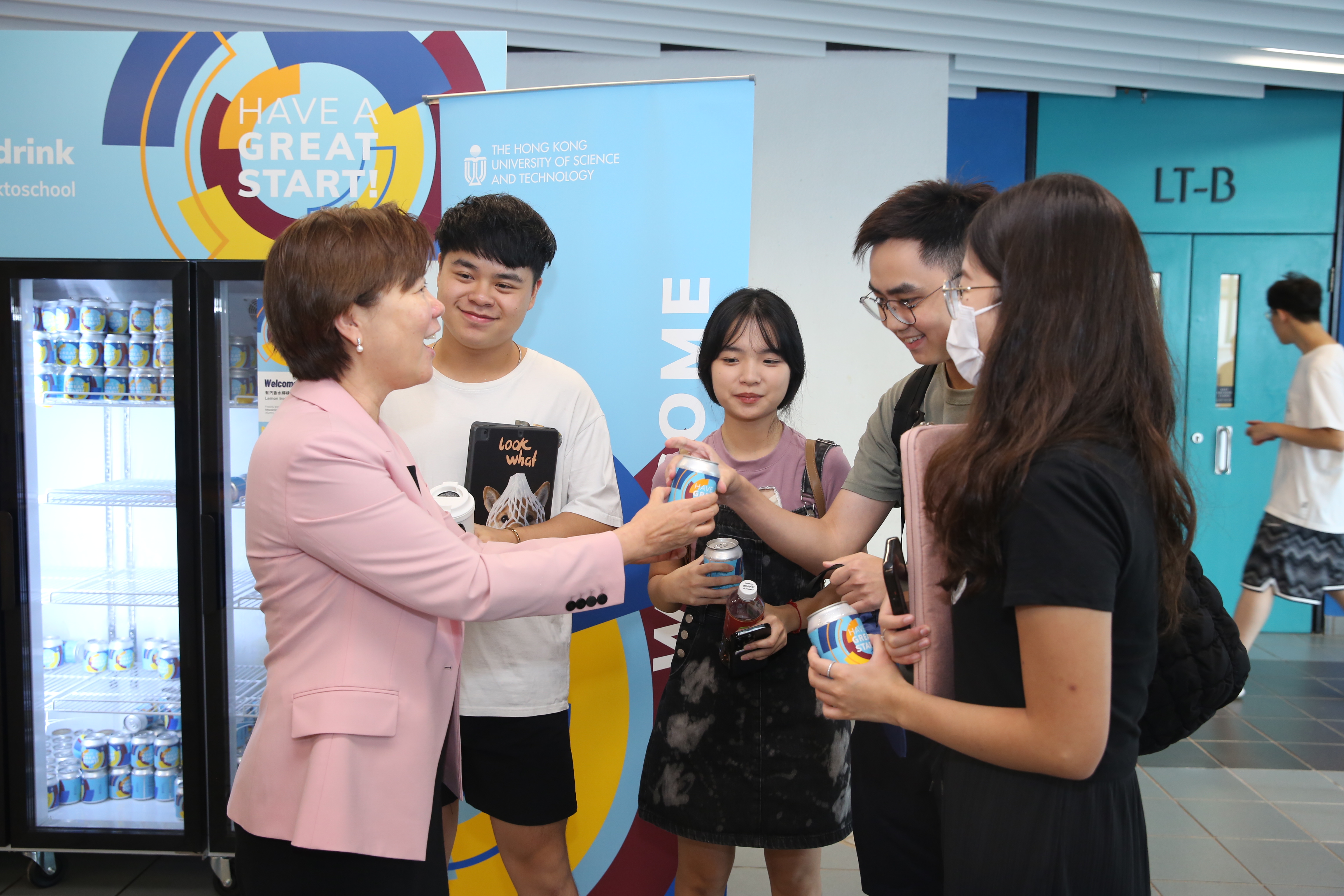Prof. Nancy Ip chats with students
