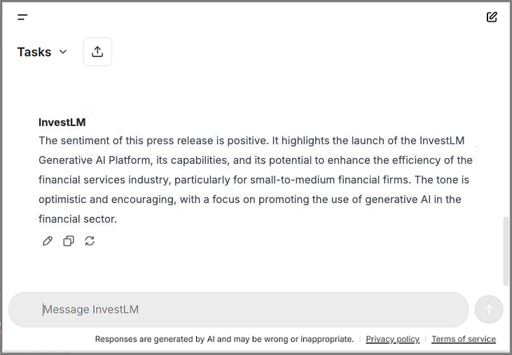 就本新闻稿英文版的简要情绪分析，InvestLM平台生成此回应.