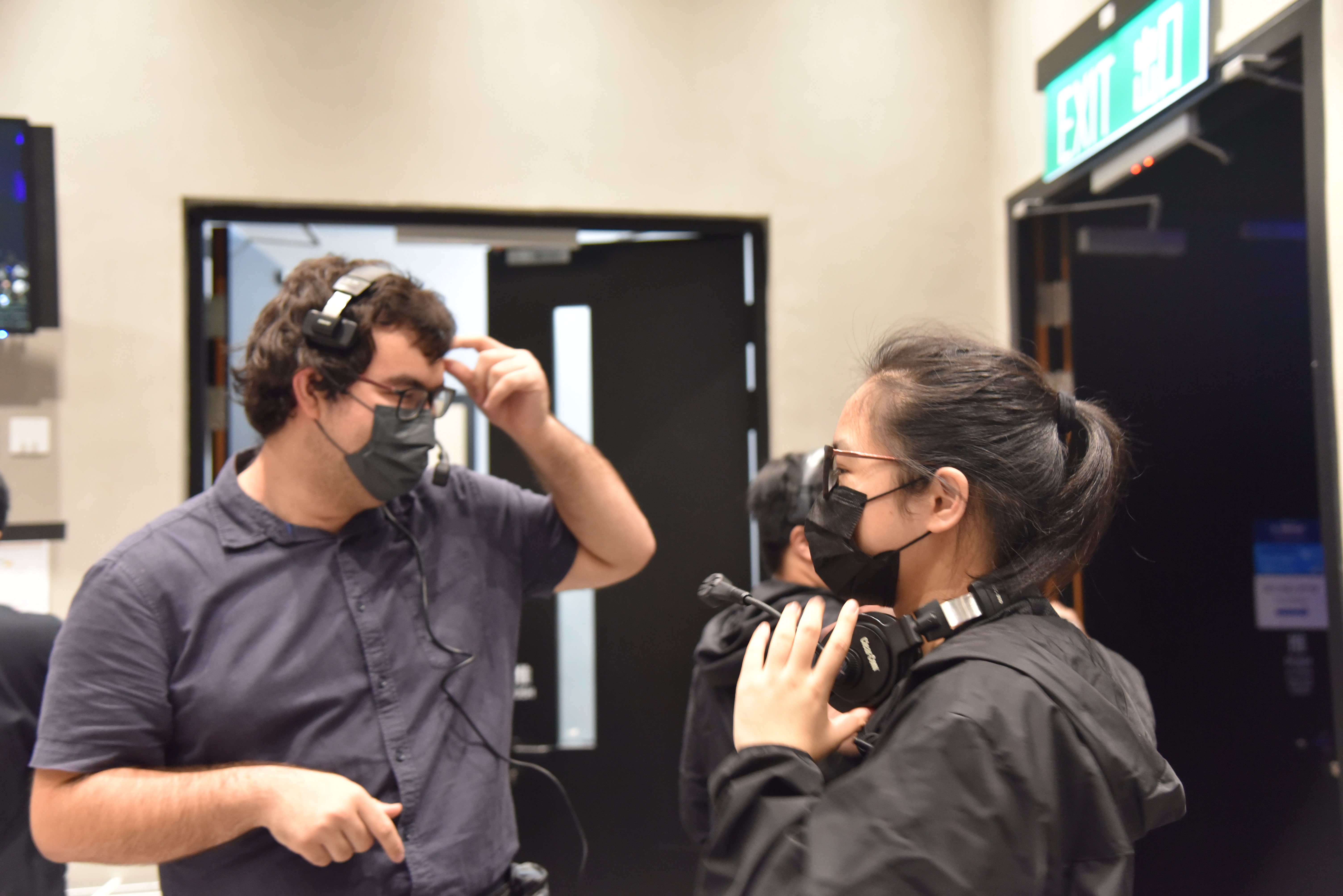 Yigit (left) attends the 2021 HKUST Musical Theater Wonderful Town