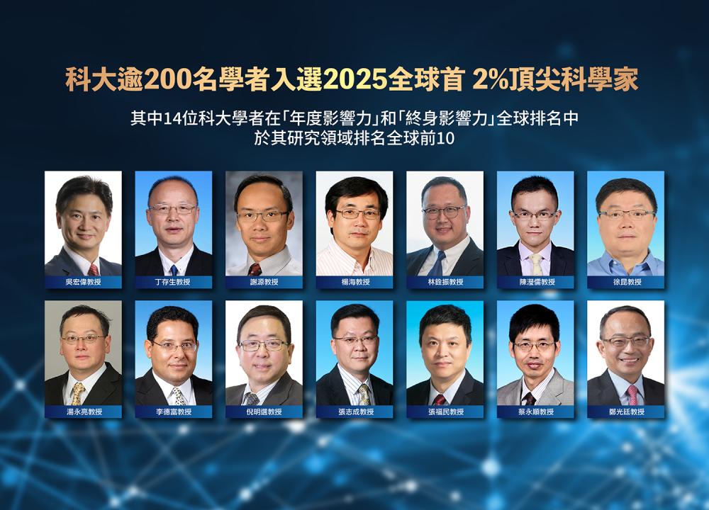 科大逾200名学者入选2025全球首2%顶尖科学家